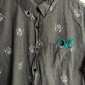 Star Wars Darth Vader Button Down XL Shirt Nerd Movie Sci-fi Cosplay Casual Dad